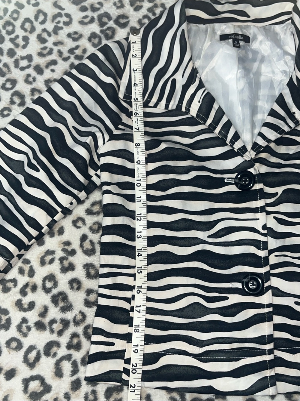 Rafaella Black & White Zebra Print Jacket - Picture 12 of 13